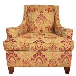 Vintage Milton Upholstered Accent Chairs Red & Gold