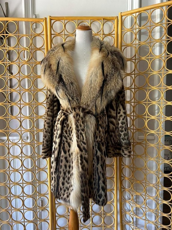 Vintage Paolo Moretti Bobcat and Lynx Fur Coat - Etsy