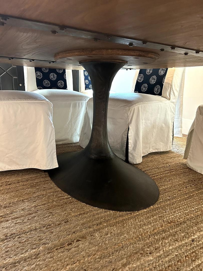Restoration Hardware Aero Wood Oval Dining Table 96 Etsy