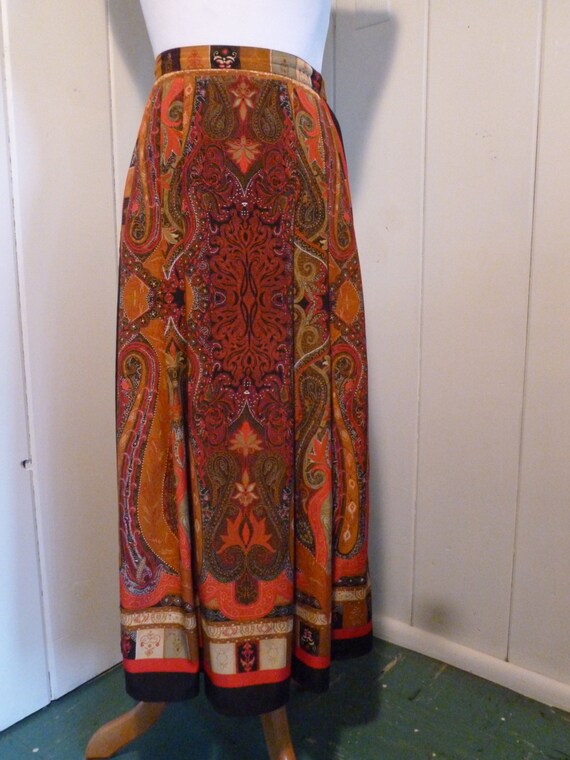 1970s Vintage Boho Full Length Skirt