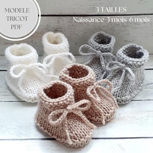 Tutorial de tejido de zapatitos de bebé de lana hechos a mano - Instrucciones en francés/inglés - Descarga instantánea en PDF