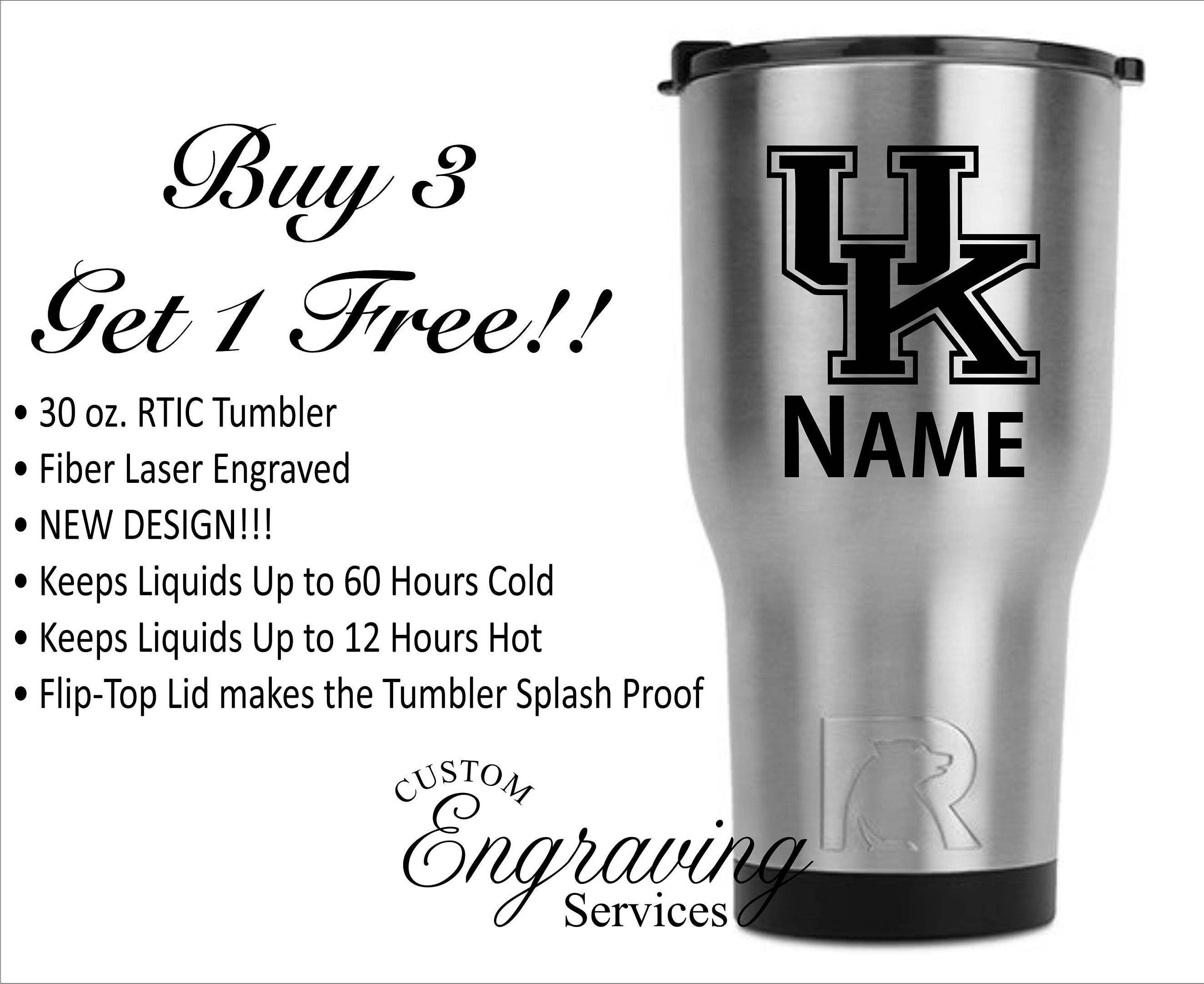 Personalized Stainless Steel Cup Laser Engraved RTIC 30 oz Tumbler Flip