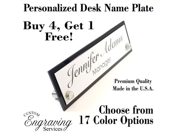 Executive Office Desk Plate Custom Engraved High Quality Two Etsy
