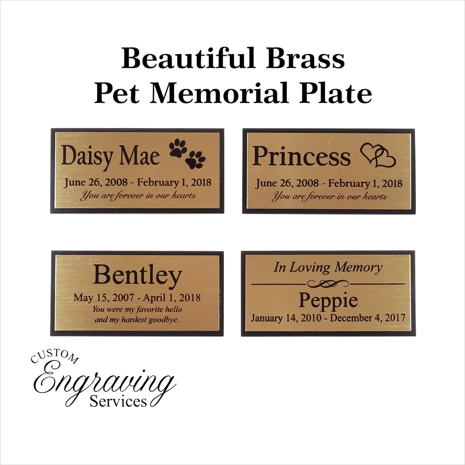 PET MEMORIAL PLATE Beautiful Two Tone With Personalized Etsy