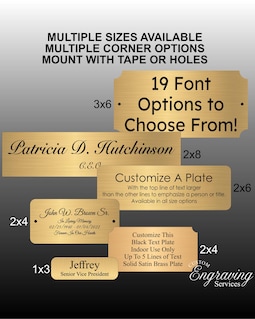 Solid BRASS Plate | Trophy | Customized Black Text | Multiple Sizes & Fonts | Memorial | Fantasy Sports | Personalized Christmas Gift Tag By EngraverSteve Made by EngraverSteve Shop owned by Steve 13 years on Etsy
