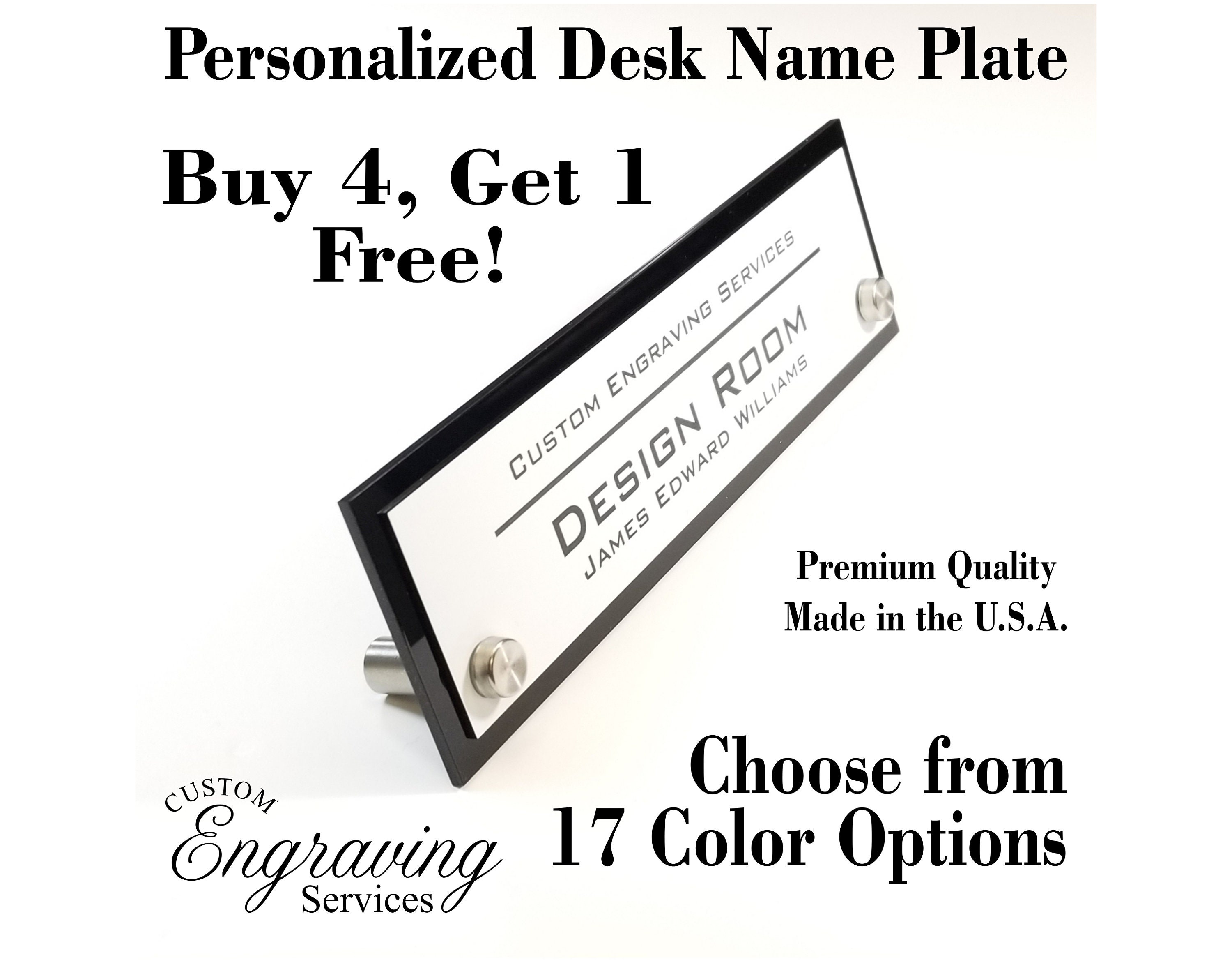 Personalised Desk Name Plate Custom Engraved Desk Sign Etsy