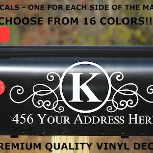 Custom Personalized Vinyl Mailbox Decal #4 - Set of 2 - 20 Colors To Choose From!