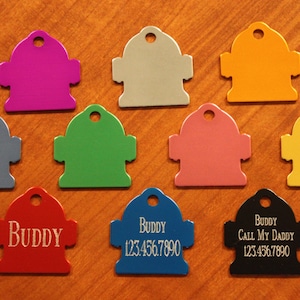 PET Supplies Quality Custom Engraved Fire HYDRANT Tag Pet ID Identification With Free Shipping.  Dog, Cat.  (**Buy 3 Get 1 free!!**)