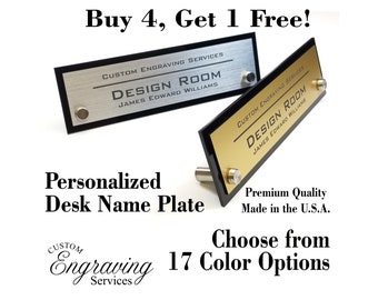 Plaque de bureau personnalisée - Executive Custom Engraved HIGH QUALITY Two Tone with Acrylic Back Plate (NO holder necessary) Plaque, Office Sign