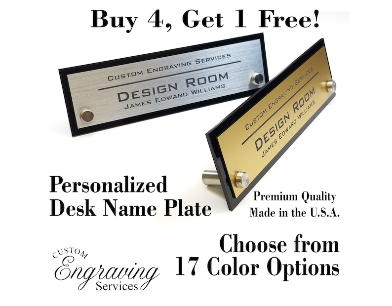 Executive Office Desk Plate Custom Engraved HIGH QUALITY Two Etsy