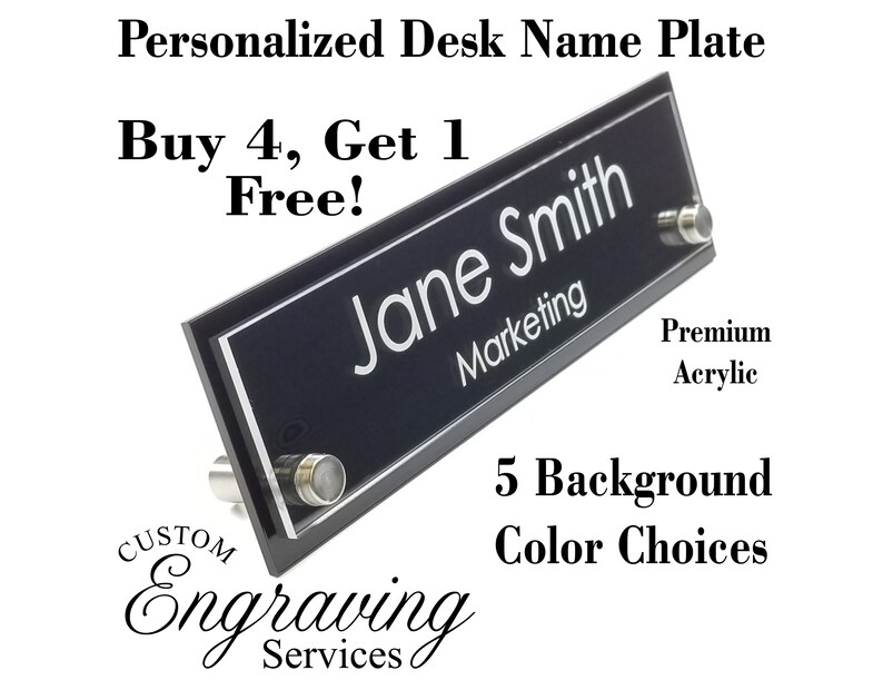 Personalized Desk Plate Custom Engraved HIGH QUALITY Two Etsy