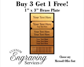 1&quot;x3&quot; Custom Engraved Sublimation Brass Tag Great for Fantasy Football Trophy (**Buy 3 get 1 Free!!**)