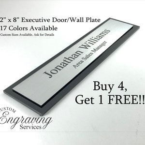 Executive Office Door Plate - Wall Plate HIGH QUALITY Two Tone with Acrylic Back Plate (NO holder necessary)