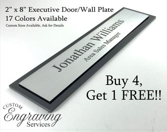 Executive Office Door Plate - Wall Plate HIGH QUALITY Two Tone with Acrylic Back Plate (NO holder necessary)