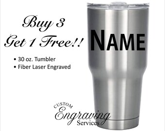 PERSONALIZED 30oz. Tumbler with Fiber Laser Engraved Polar Camel Like Rtic Decal Monogrammed Name Logo  >> SPECIAL<<  **Buy 3, Get 1 Free**