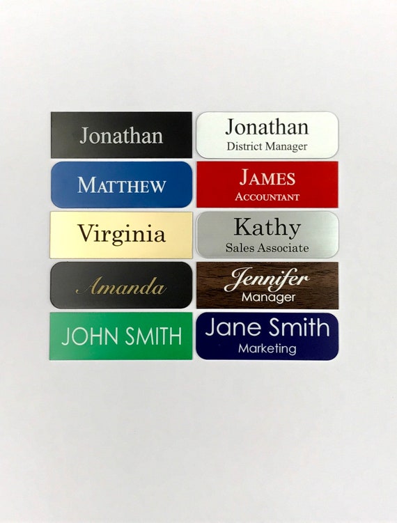 1X3 EMPLOYEE PERSONALIZED ENGRAVED NAME TAG BADGE WITH MAGNET OR PIN ATTACHMENT 