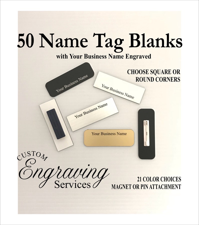 50 Blank Name Pin Tag Badge With Magnet or Pin | Etsy