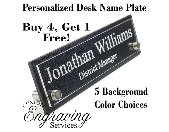 Executive Office Desk Plate Custom Engraved High Quality Two Etsy