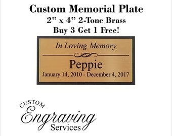 1x4 Custom Engraved Sublimation Brass Plate Picture Plaque Name Tag Trophy  Memorial Plate (**Buy 3 get 1 Free!!**)