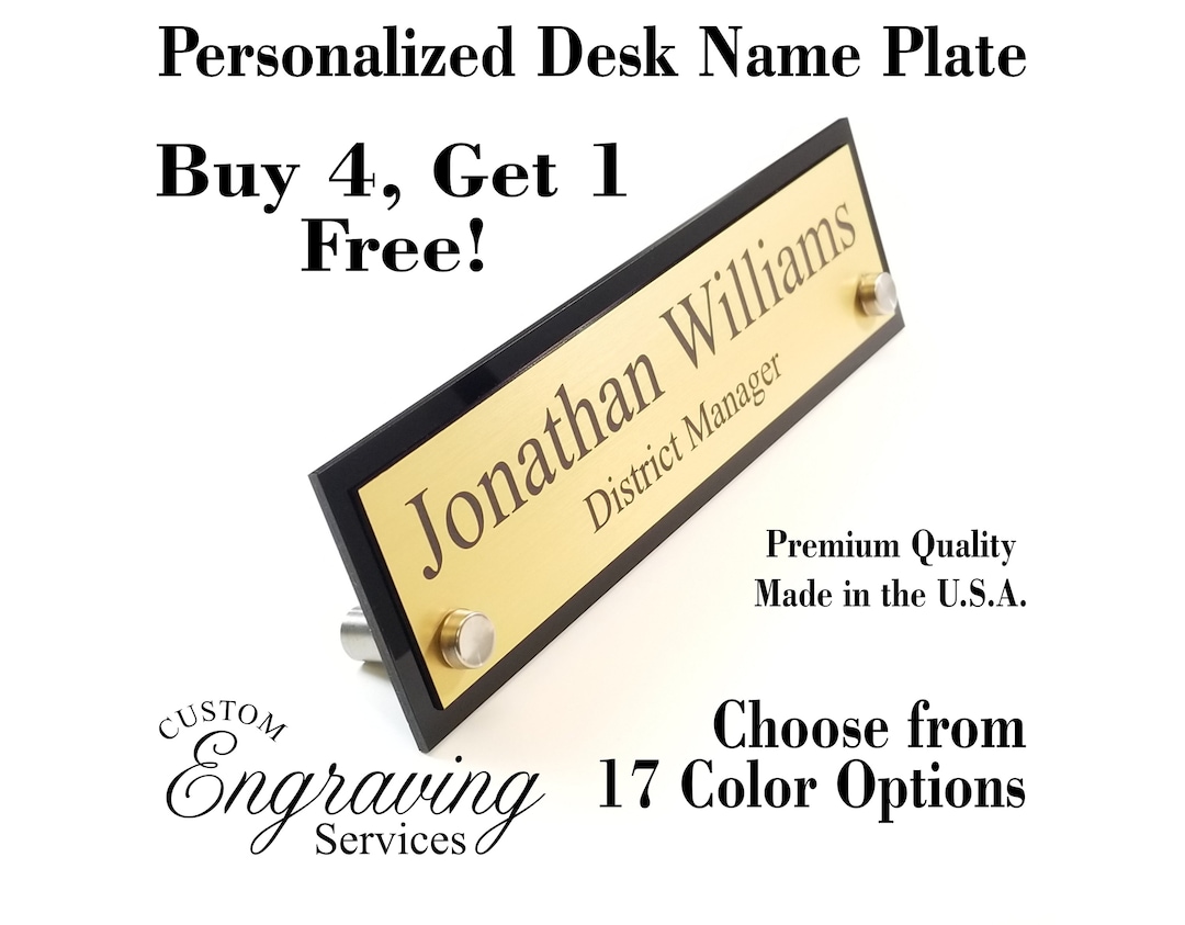 Personalised Desk Name Plate, Custom Engraved Desk Sign, Plaque, Office ...