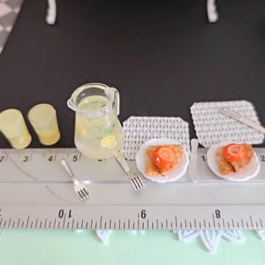 Söta crêpes och lemonadporslin för Sylvanian Families-dockor i skala 1/12 eller Maileg-möss bild 5