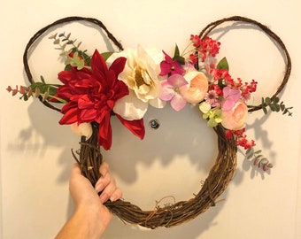 Red and Purple Mouse Ear Wreath