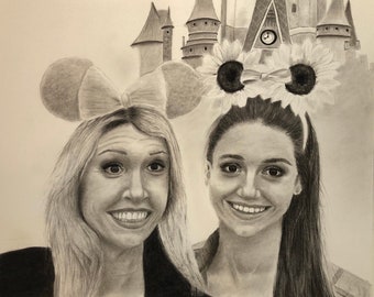 Custom Hand Drawn Portraits- Two Faces