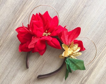 Christmas Poinsettia Mouse Ears