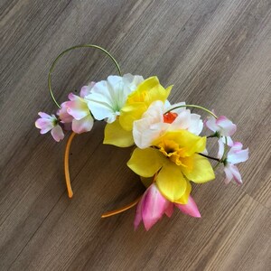 Spring Yellow and Pink Floral Mouse Ears
