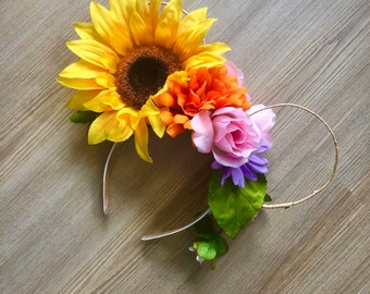 Sunflower Mouse Ears with Assorted Flowers