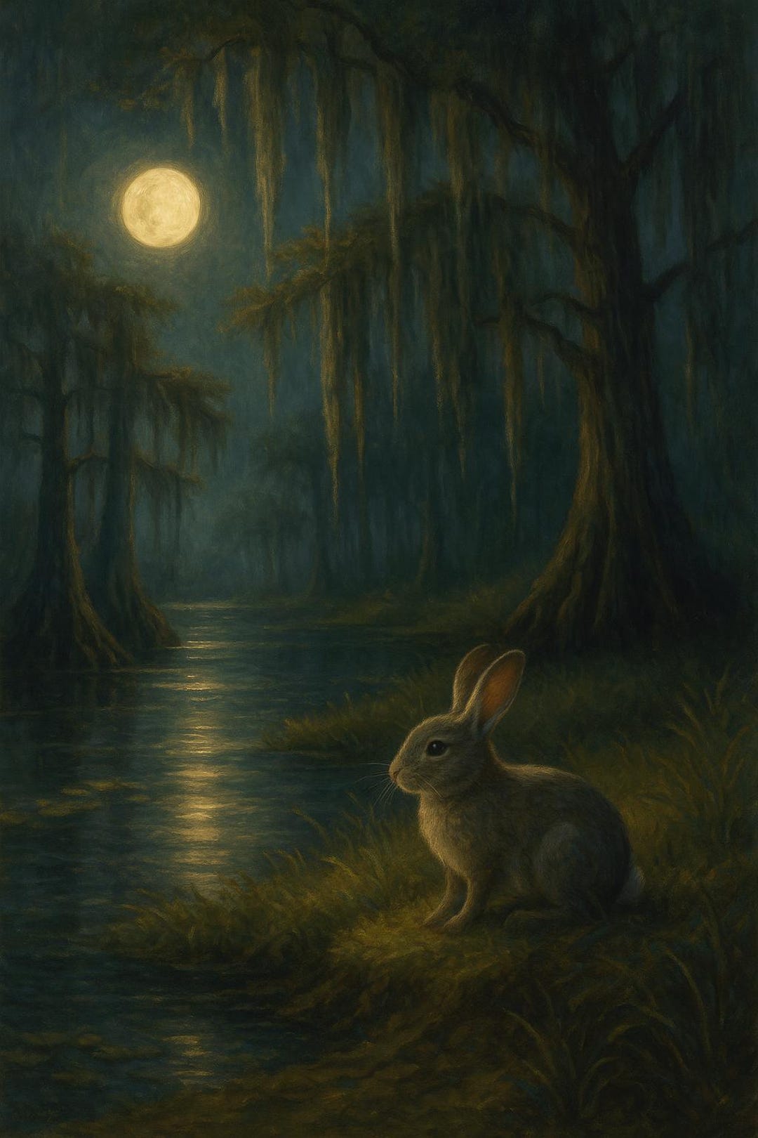 Moonlit Rabbit Wall Art Printable | Woodland Nursery Bunny Art ...