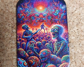 Trippy zombies fridge magnet gothic