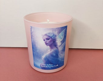 Ice Pixie Fragranced Soy Wax Candle 30cl Pink Glass Jar