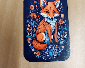 Bohemian fox with flowers fridge magnet