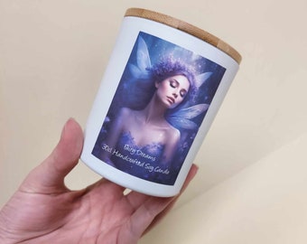 Vela perfumada de cera de soja Fairy Dreams en tarro de cristal blanco de 30 cl