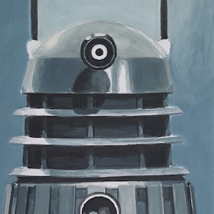 Dr Who Doctor Who ORIGINAL ART - DALEK &#39;Genesis of the Daleks&#39; Original Acrylic Painting on paper (13cm x 9cm)