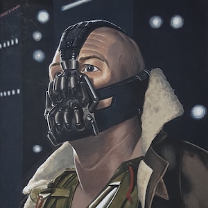 BANE The Dark Knight Rises ORIGINAL ART - Tom Hardy &#39;Gotham&#39;s Reckoning&#39; Original Gouache Painting on paper