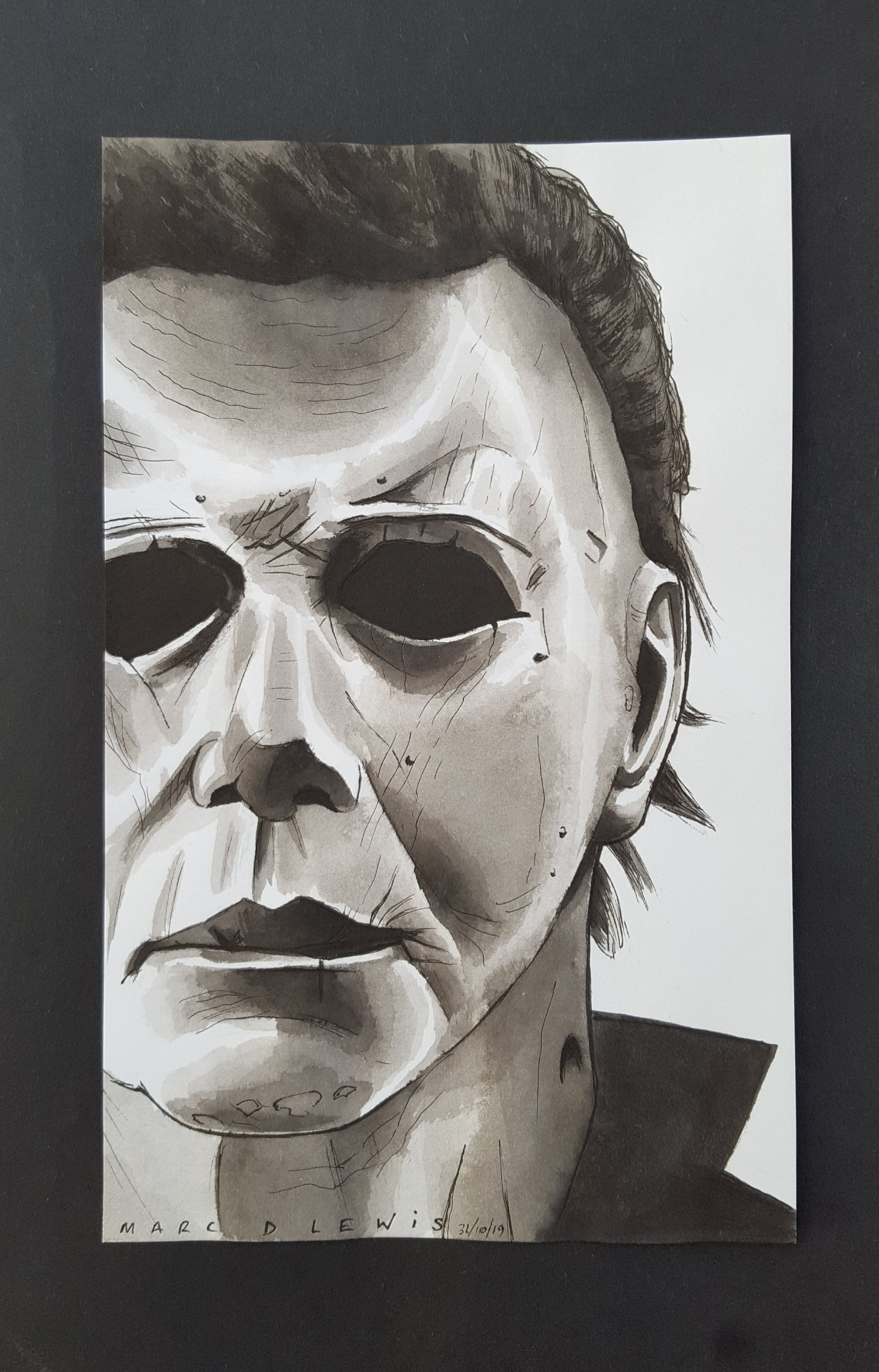 MICHAEL MYERS 'HALLOWEEN' Original Ink Drawing on - Etsy