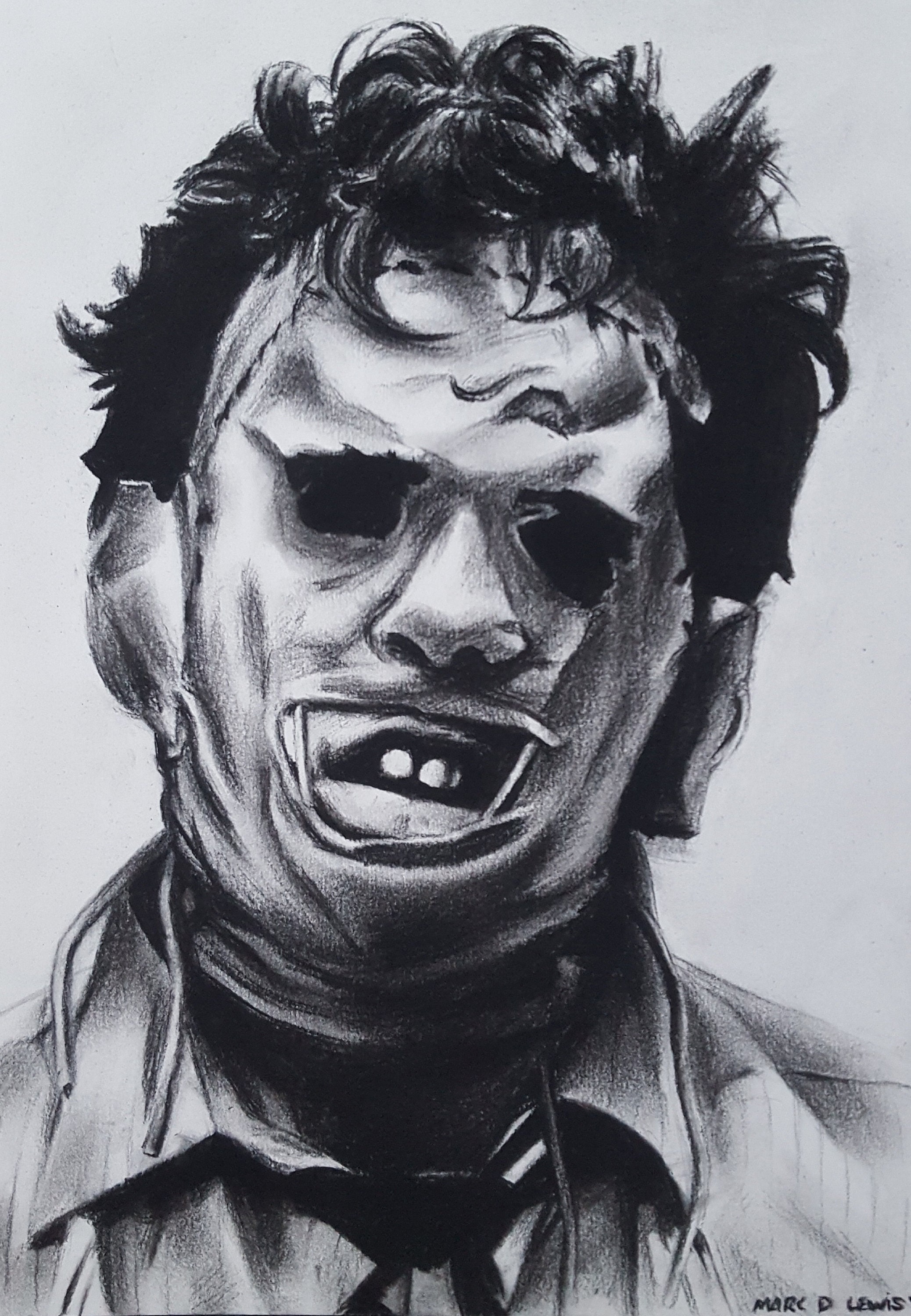 Texas Chainsaw Massacre LEATHERFACE ORIGINAL ART Charcoal Drawing on Paper,  A4 - Etsy Canada