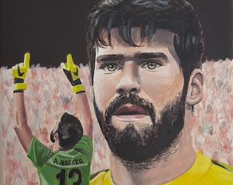 LFC LIVERPOOL FC Original Art - 'Allison Becker' Original Acrylic Canvas Painting