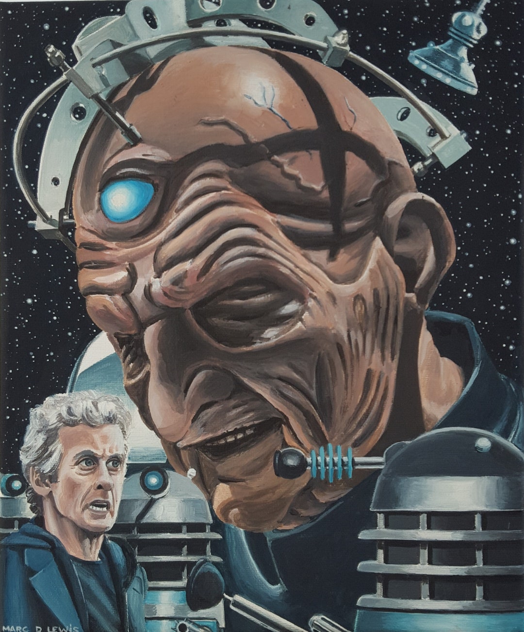 Dr Who DOCTOR WHO originele kunst - 12th Doctor (Peter Capaldi), Davros \u0026  Daleks 'The Magician's Apprentice' origineel acryl canvas schilderij - Etsy  België, image size:1080x1301
