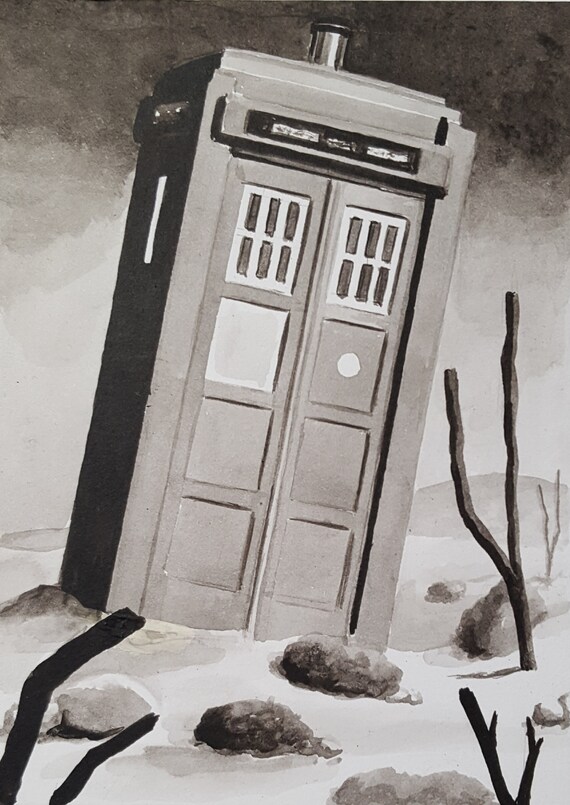 Tardis Pencil Drawing