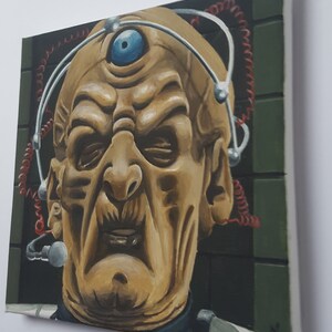 Dr Who DOCTOR WHO Original Art DAVROS 'Revelation of the Daleks' Original Acrylic Canvas Painting image 4