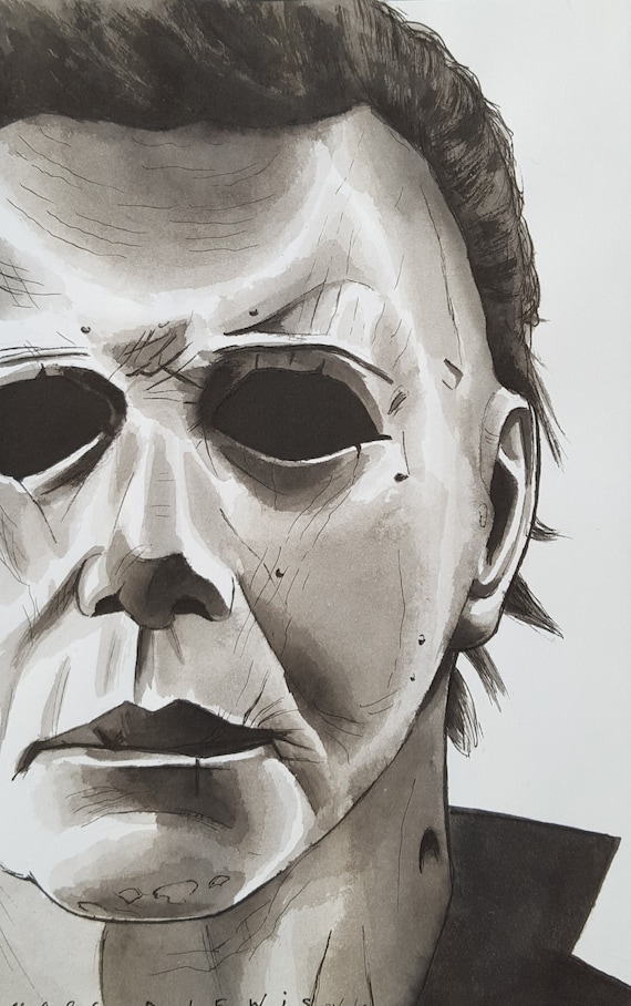 MICHAEL MYERS 'HALLOWEEN' Original Ink Drawing on - Etsy Canada