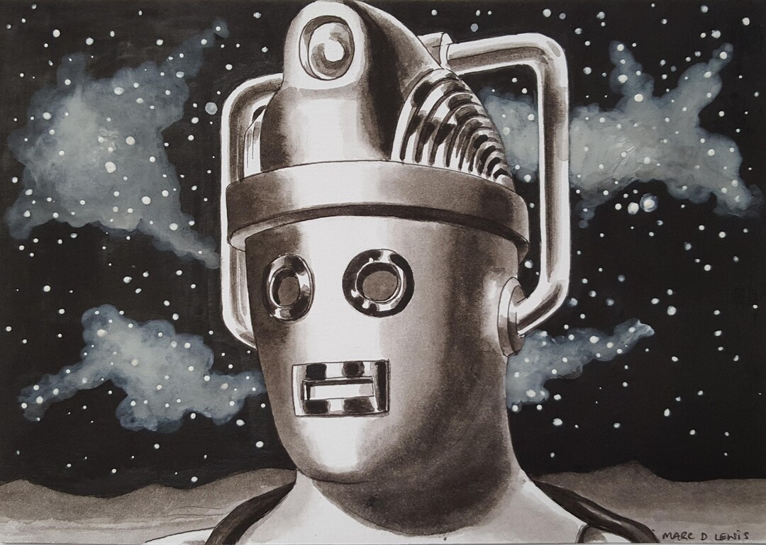 CYBERMAN Original Painting on Paper - Dr DOCTOR WHO One of a Kind Art ...