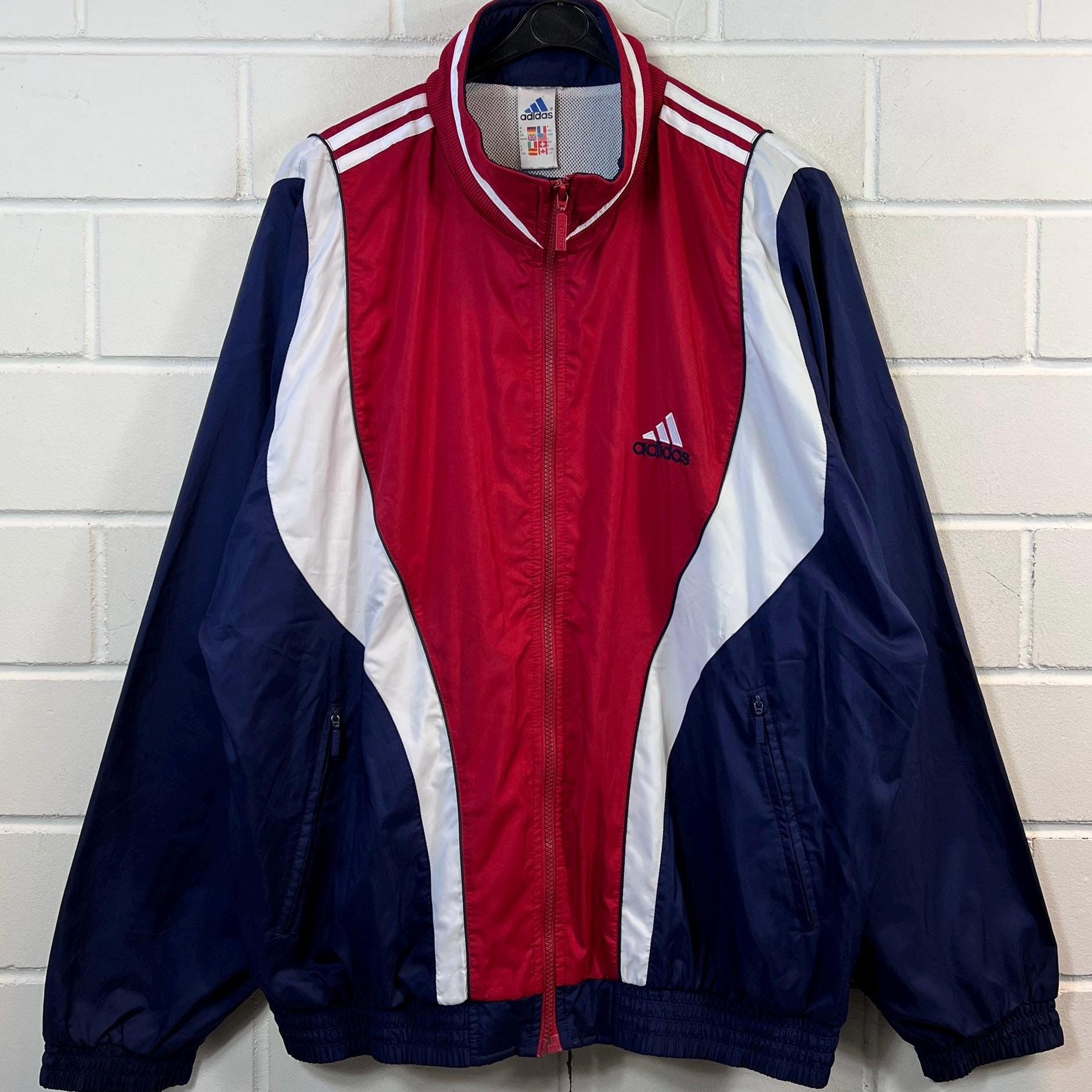 90s Adidas Windbreaker Jacket L XL Oversize Shell Jacket Vintage
