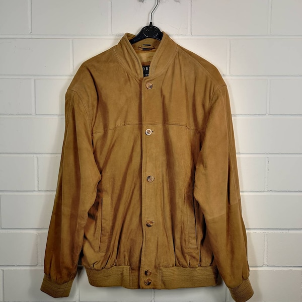 Vintage Size L/XL Suede Leather Jacket Wildleder Lederjacke Blouson 80s 90s