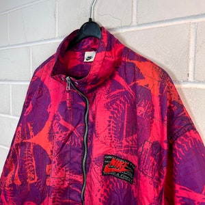 Vintage Nike Size XXL crazy pattern Windbreaker Shelljacket old School Jacket Halfzip 80s 90s Bild 6