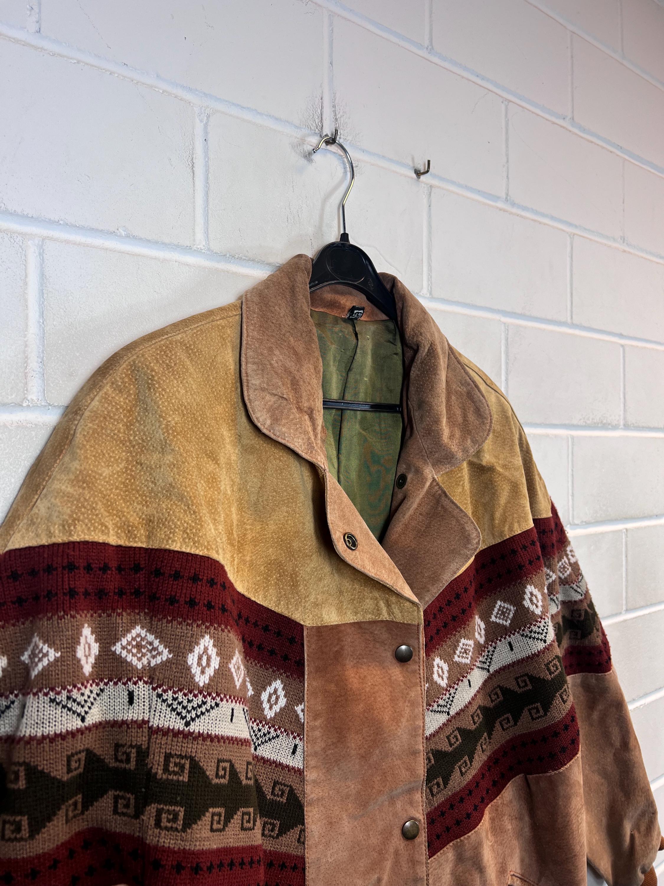 Vintage Navajo Jacket Women's Size L - XL Suede Leather Navajo