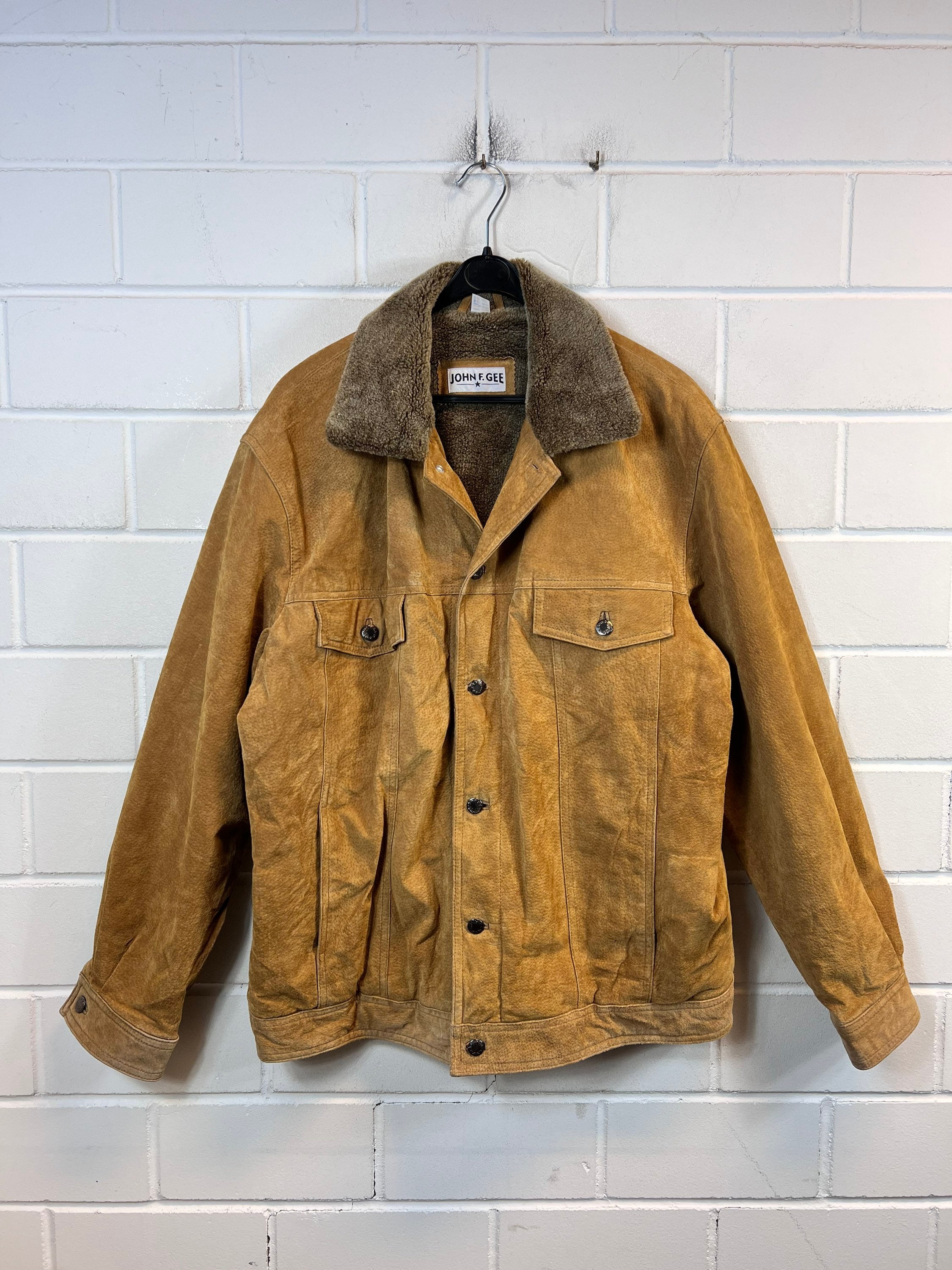 Vintage John F.gee Size L/XL Lined Suede Leather Jacket Suede 